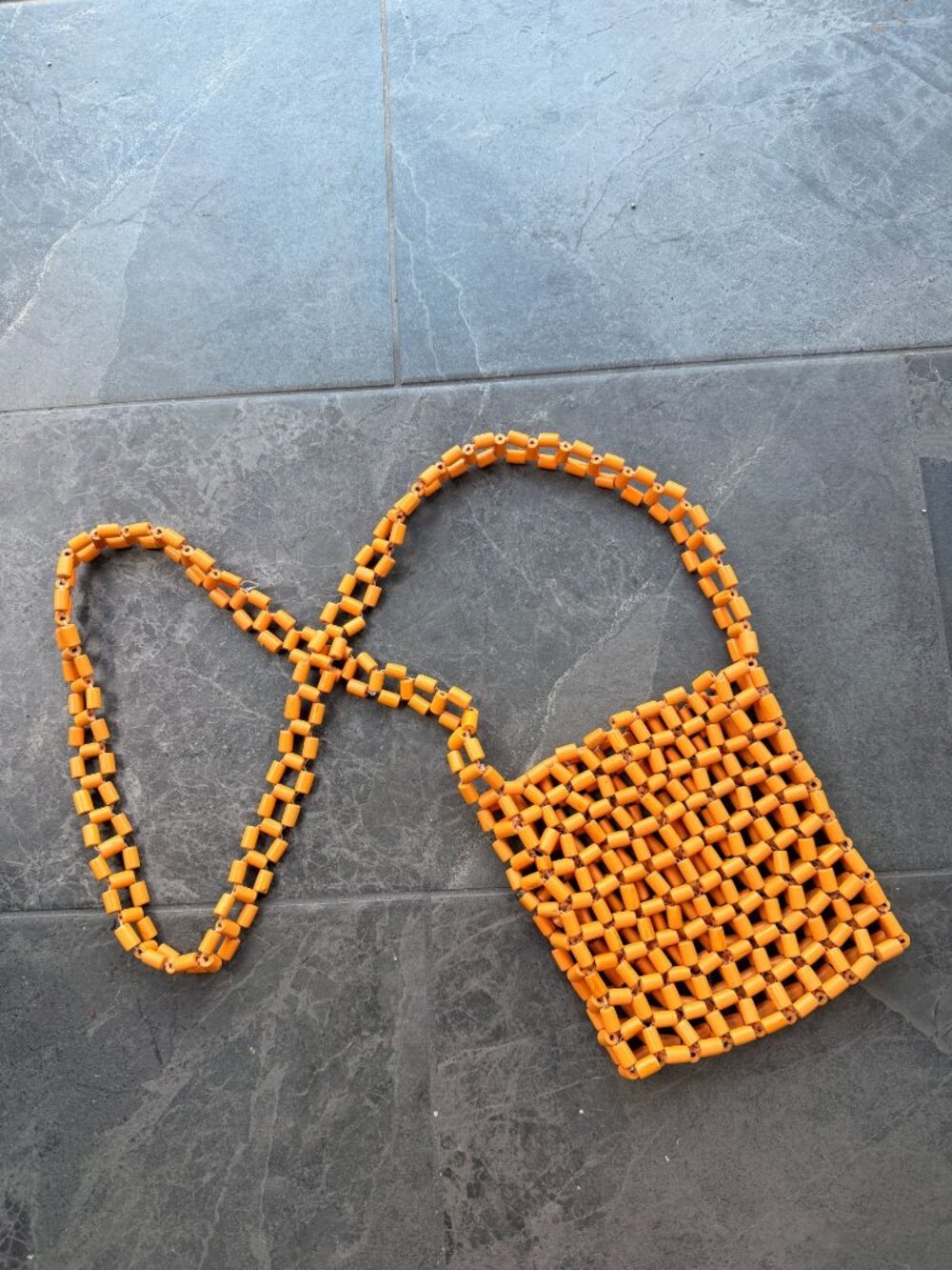 unique tiled checkered bamboo purse vintage y2k long strap